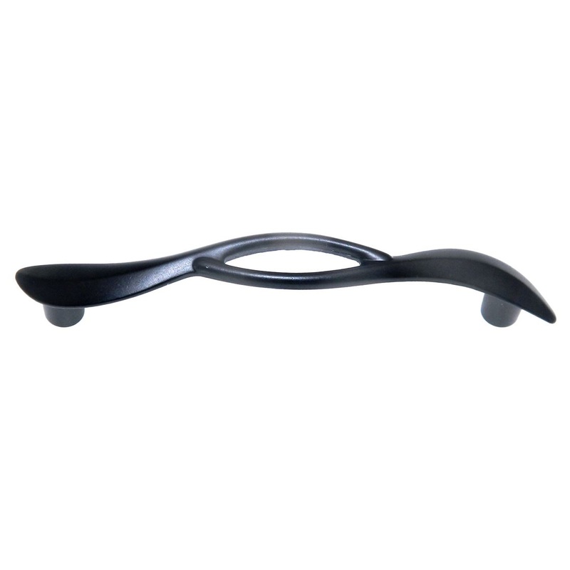 Vintage Amerock Ebony Black 3 1/2 Ctr. Cabinet Arch Pull Handle A392-18A