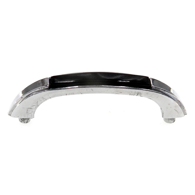 Vintage Stanley Blue Ribbon Bright Chrome, Black 2 3/4 Ctr Cabinet Pull 4423-BK