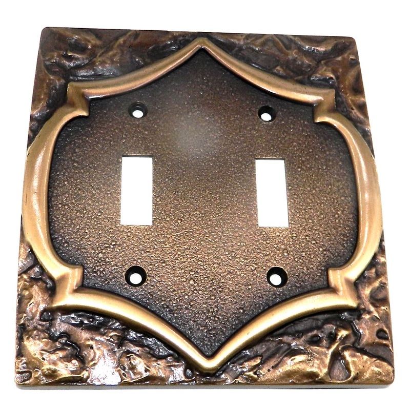 Amerock Monterey Wall Plate Double Switch Plate Antique English 6284-AE