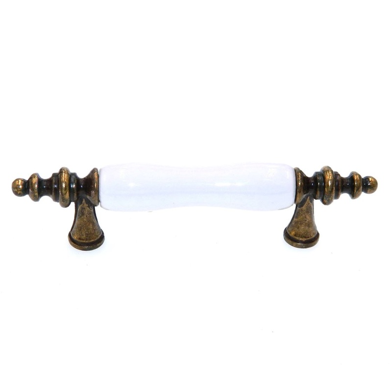 Hickory Hardware Tranquility Bronze, White Center 3cc Handle Bar Pull P703-VBZ