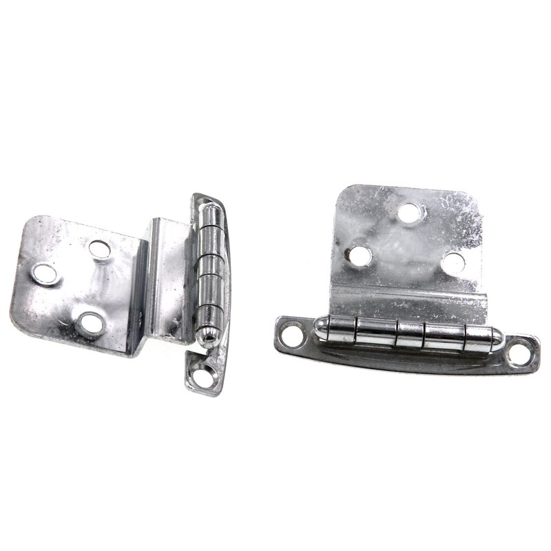 Pair Ajax Chrome 3/8 Inset Bullet Tip Hinges Face Mount Non Self-Closing 552-26