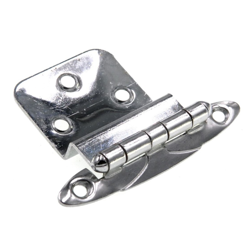 Pair Ajax Chrome 3/8 Inset Deluxe Hinges Face Mount Non Self-Closing 555-26
