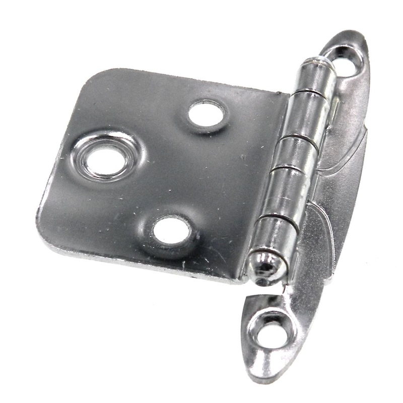 Pair Ajax Chrome Flush Overlay Bullet Tip Hinge Face Mount Non Self-Closing 551-26