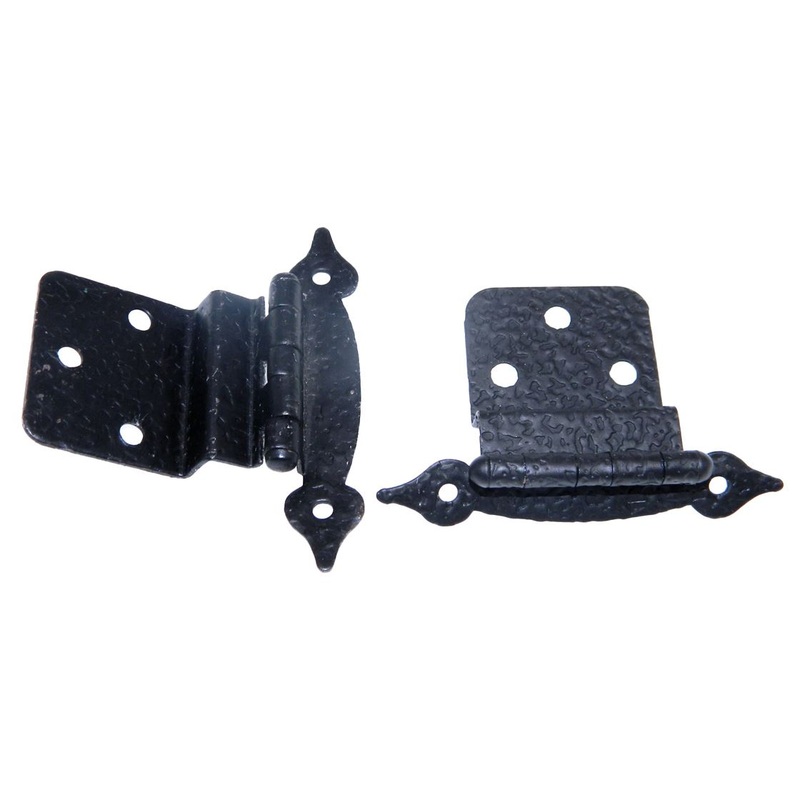 Pair Ajax Early American Colonial Black 3/8 Inset Colonial Hinges 938-CB