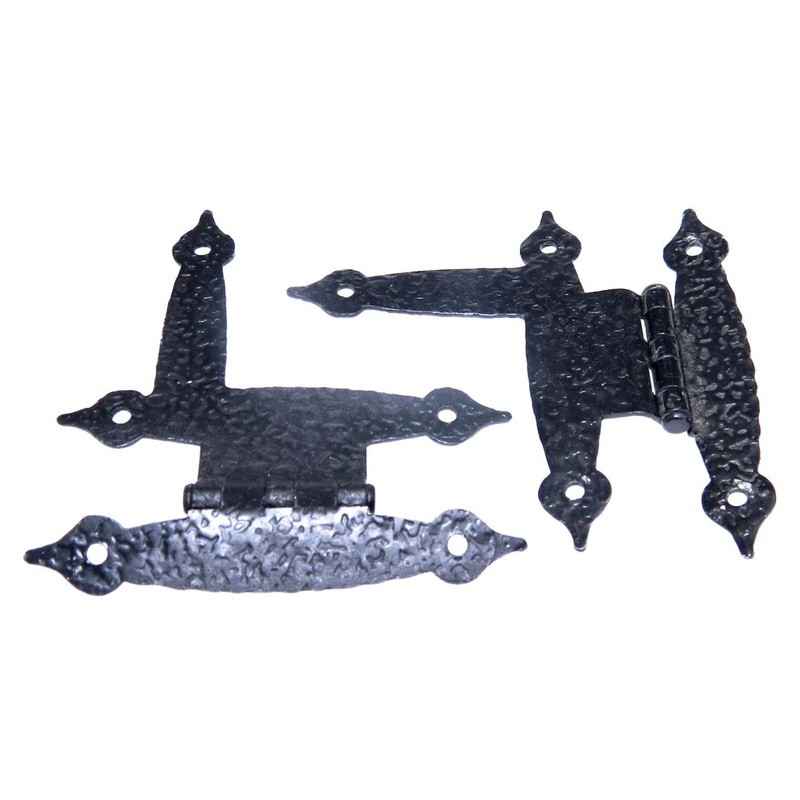 Pair Ajax Hammered, Spade Tip Colonial Black 3/8 Offset HL Hinges 921-CB