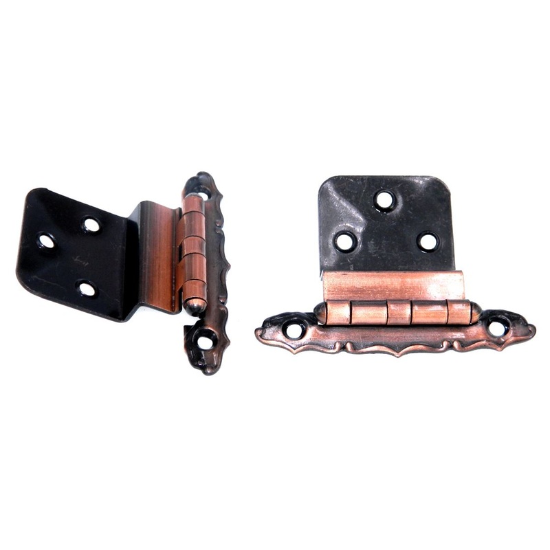 Pair Ajax Queen Anne Antique Copper 3/8 Inset Provincial Hinges 975-AC