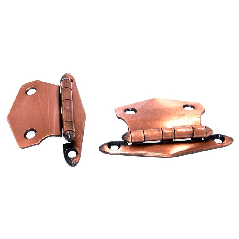 Pair Amerock Merit Anitque Copper 3/8 Offset Surface Cabinet Hinges BP1589-MC