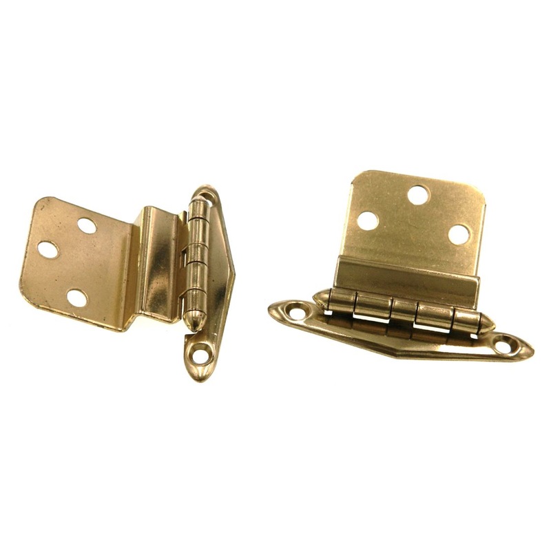 Pair Amerock Merit Polished Brass 3/8 Inset Hinges Non Self-Closing BP1529-3