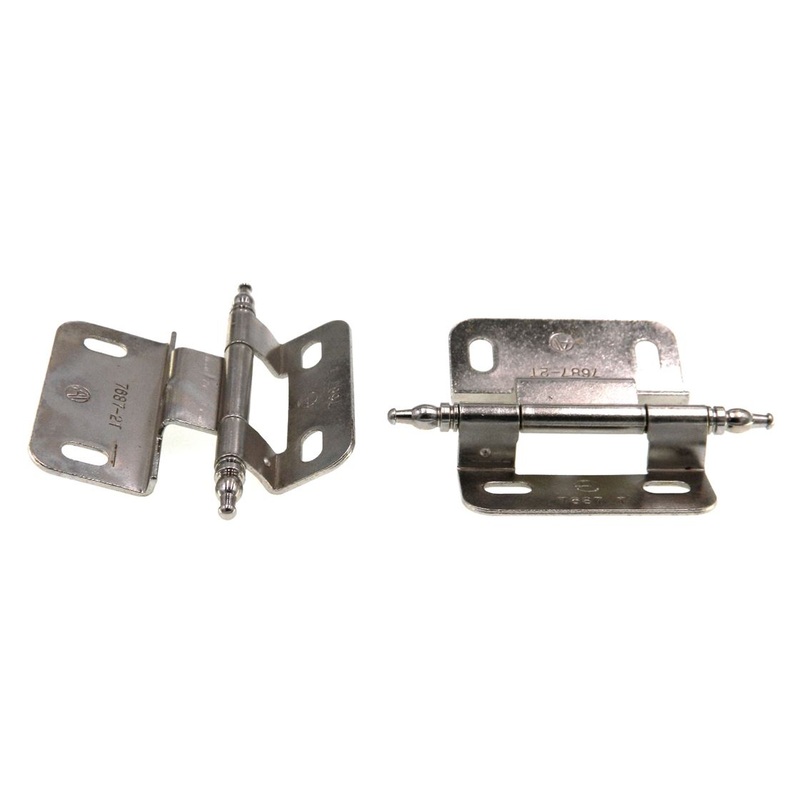 Pair of Amerock Minaret Tip Cabinet Hinges Partial Wrap 3/8 Inset PK7687T-14