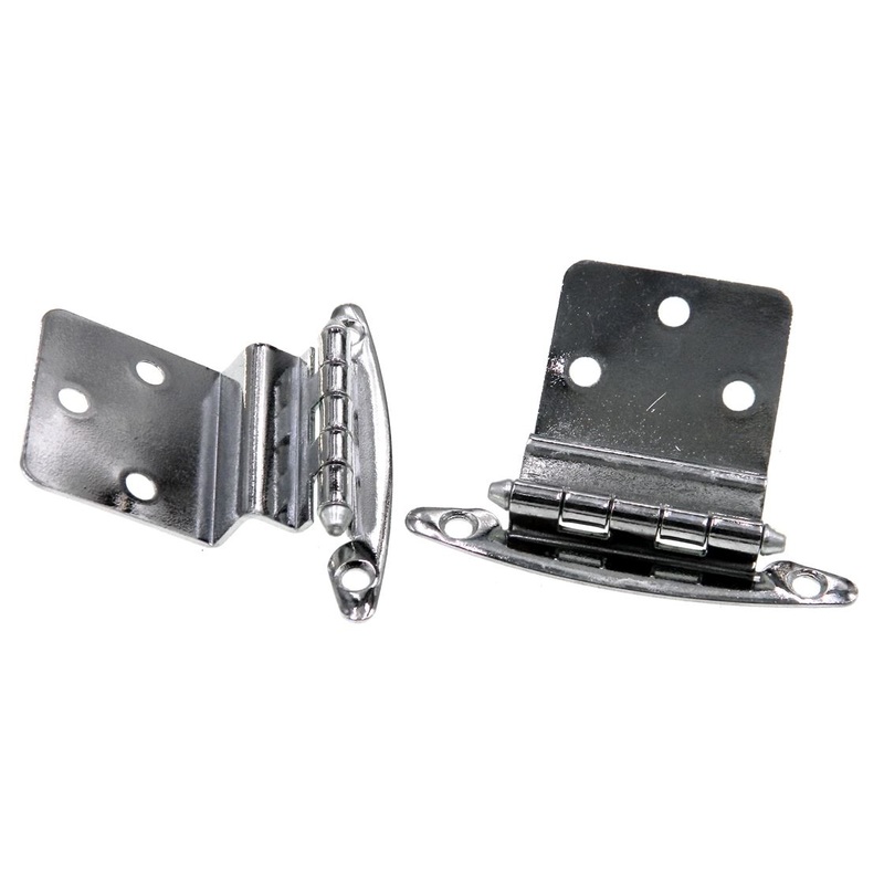 Pair Polished Chrome 3/8 Inset Hinges Face Mount Non Self-Closing AP 16T-PCH