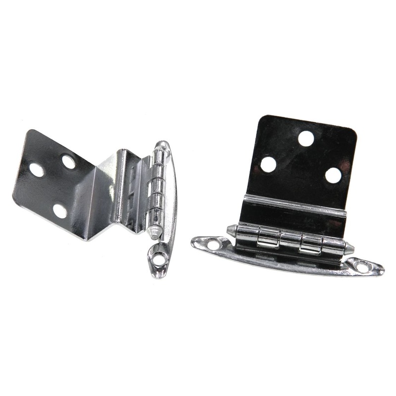 Pair Polished Chrome 5/8 Inset Hinges Face Mount Non Self-Closing AP 18T-PCH