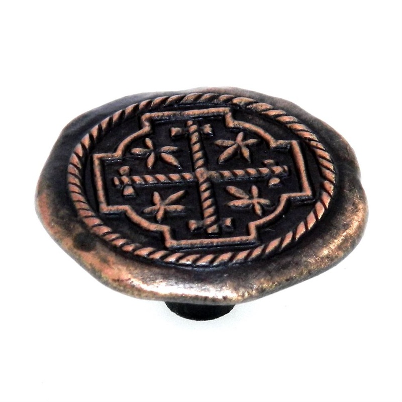 Vintage National Lock Antique Gold 1 1/2 Rope Braid Furniture Knob 6311-5D