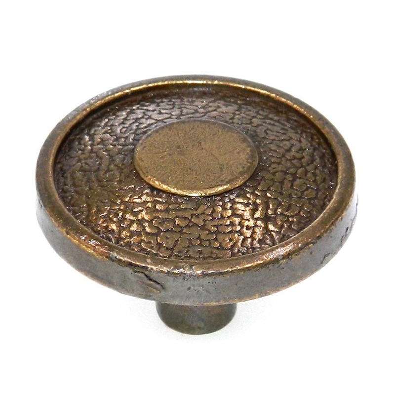 Vintage National Lock Brass 1 1/4 Round Furniture Knob 3772-5A F0-3772-001