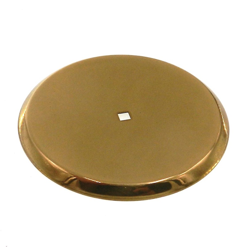 Vintage National Lock Company Polished Brass 3 3/8 Cabinet Knob Backplate 263-3