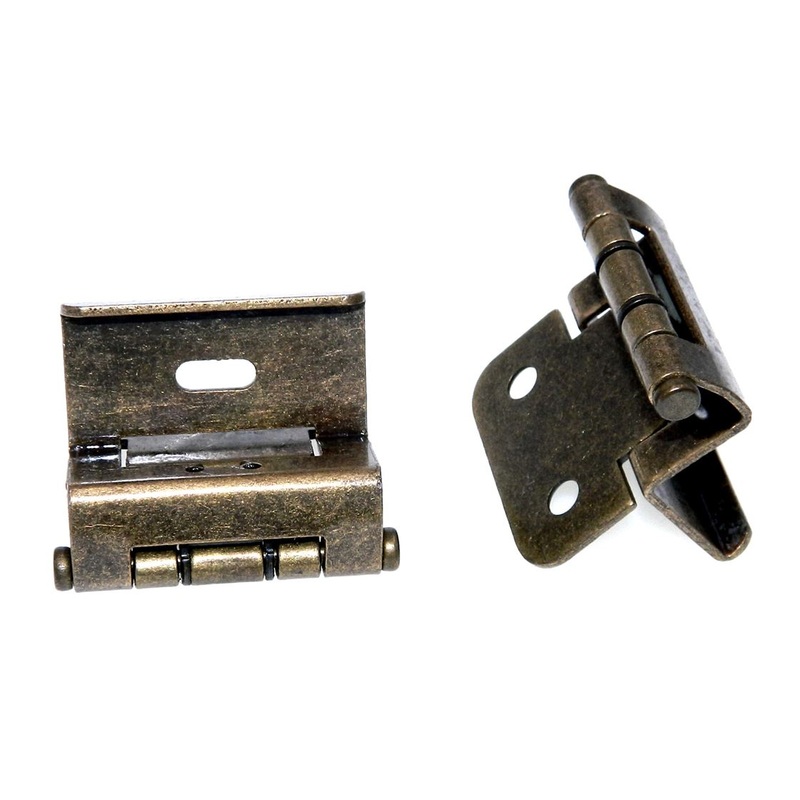 Ajax Antique Brass Full Wrap Hinges 1/4 Overlay Self-Closing  5122-AB