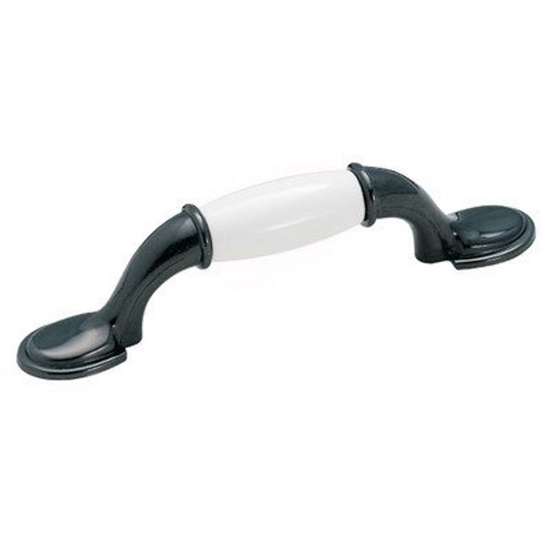 Amerock BP76245-BNW Black Nickel 3cc Cabinet Pull w/White Ceramic Center