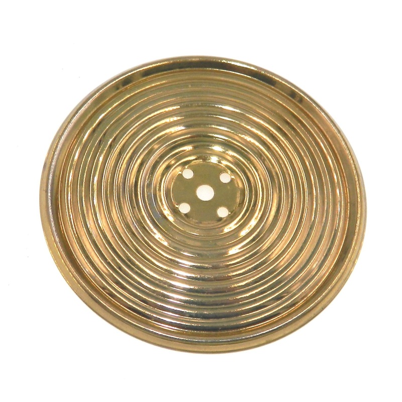 Amerock Concave Polished Brass 3 3/8 Ringed Cabinet Knob Backplate E509-3