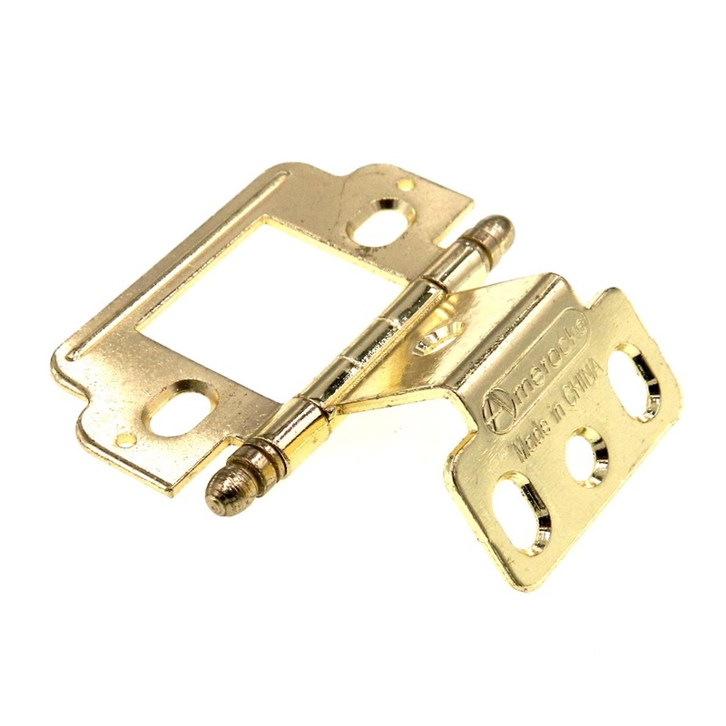 Amerock Polished Brass Full Inset Wrap Hinge Ball Tip 3/4 Door PK3180TB-PB