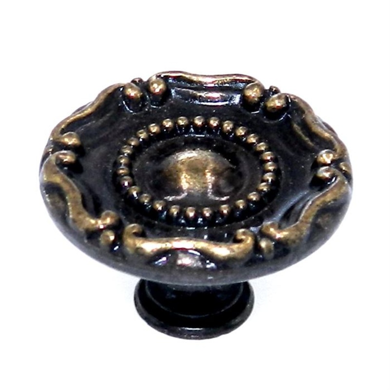 National Lock Company English Classic Brass 1 1/4 Round Furniture Knob V6350-4A