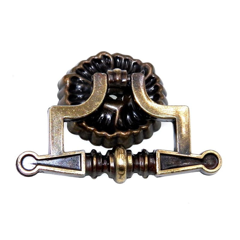 National Lock Italian Classic Brass 2 1/8 Ring Pull Furniture Knob V608-4A