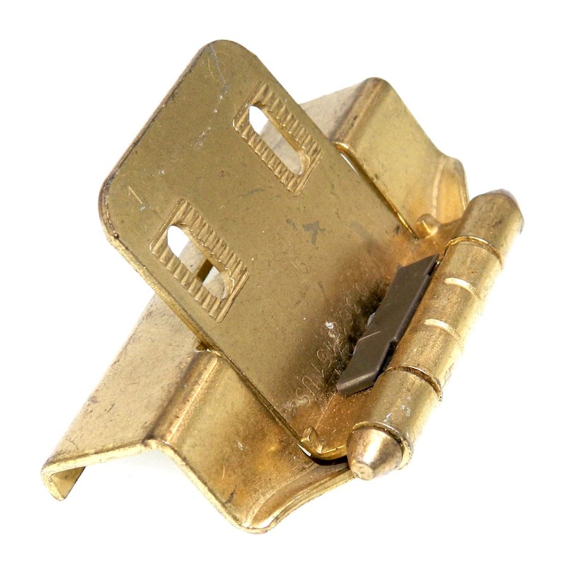 Pair Amerock Polished Brass Full Wrap Hinges 1/2 Overlay Bullet Tip BP79637-3