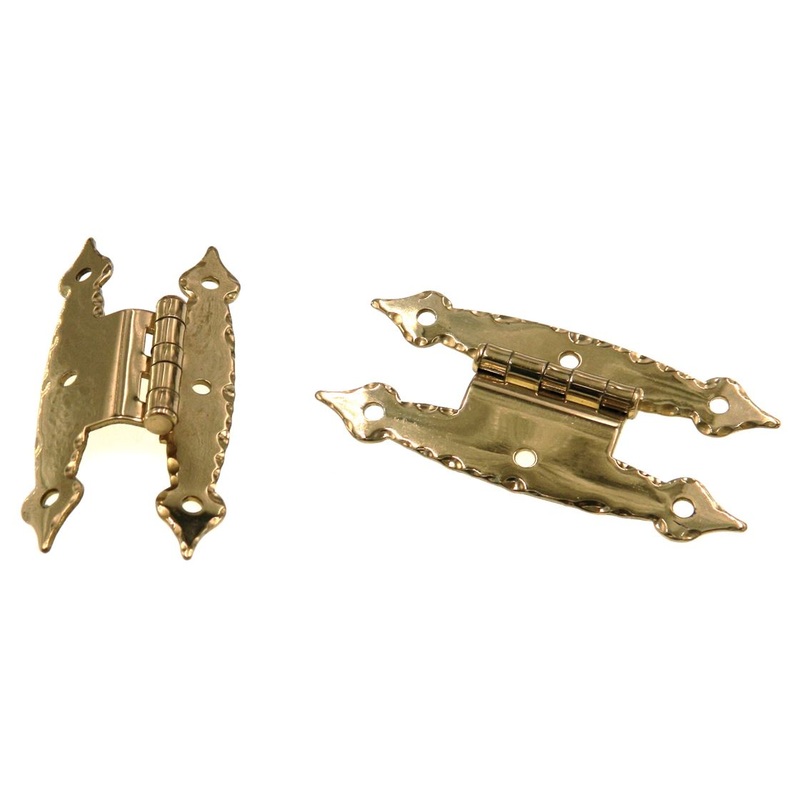 Pair Amerock Spade Tip Polished Brass 3/8 Offset H Hinges BP1631-3