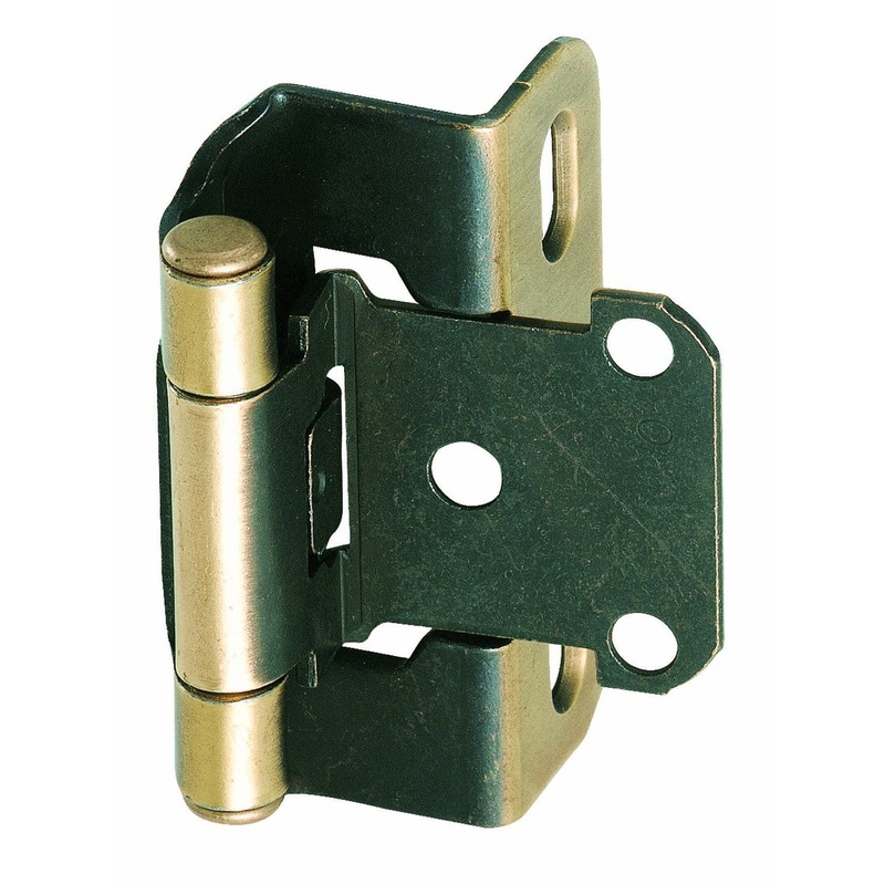 Pair of Amerock Antique English Wrap 3/8 Overlay Cabinet Hinges BP7534-AE