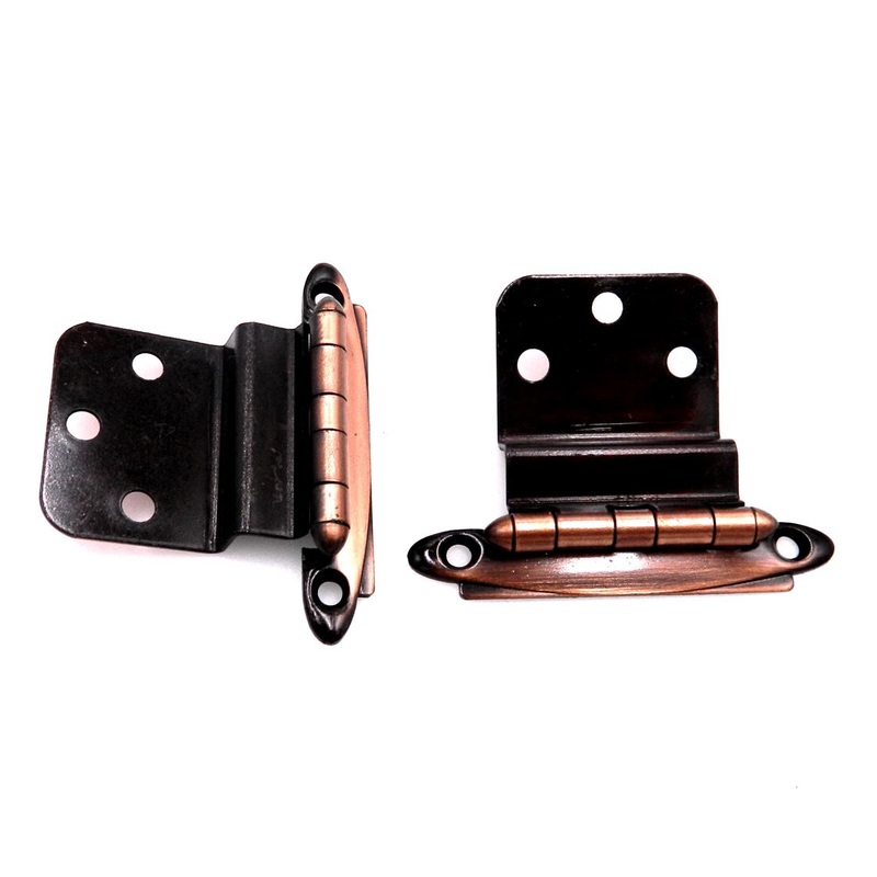 Pair of Amerock Satin Copper 3/8 Inset Hinges Non Self-Closing BP7638-41