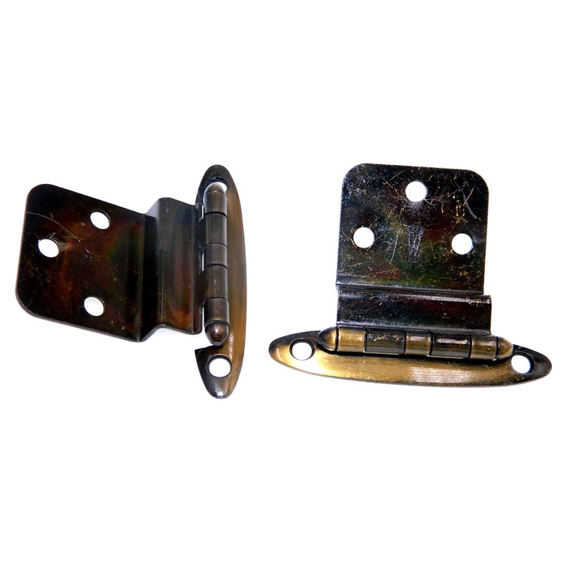 Pair Washington Vintage Cellini Brass 3/8 Inset Cabinet Hinges 1015-CB