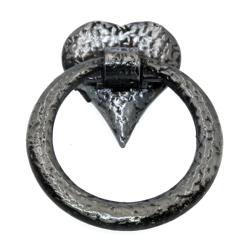 Vintage Amerock Colonial Swedish Iron 1 3/4 Ring Pull Furniture Knob BP409-SI