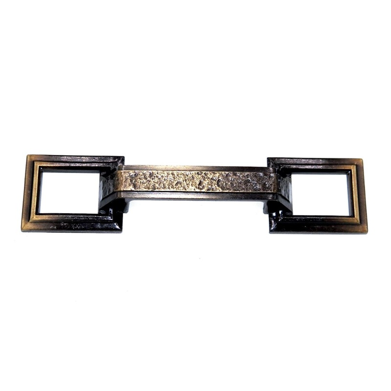 Vintage Amerock Tempra Antique English 3 Ctr. Square Ends Cabinet Pull BP187-AE