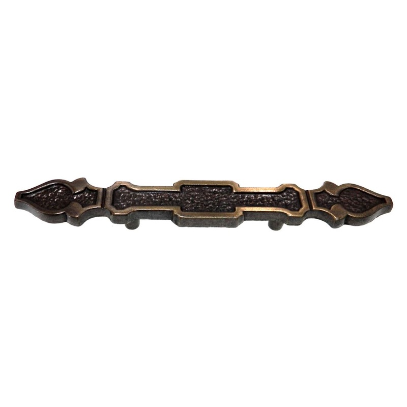 Vintage National Lock 3 Ctr. Antique English Ornate Furniture Pull 3795-4A