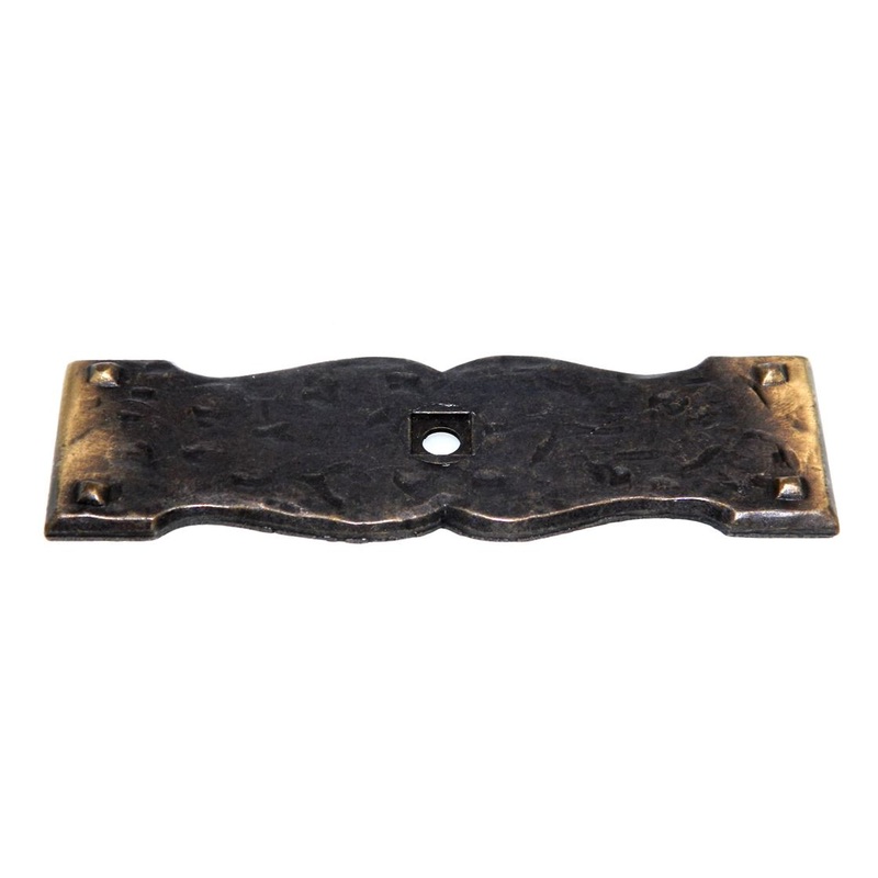 Vintage National Lock Antique English 3 1/2 Cabinet Knob Backplate 6362-4A