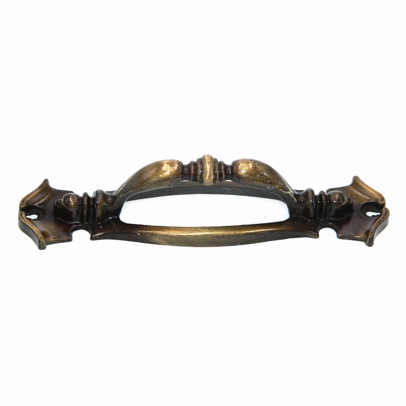 Vintage National Lock Antique English 3 Ctr. Cabinet Pull 6473-4A F0-3739-001