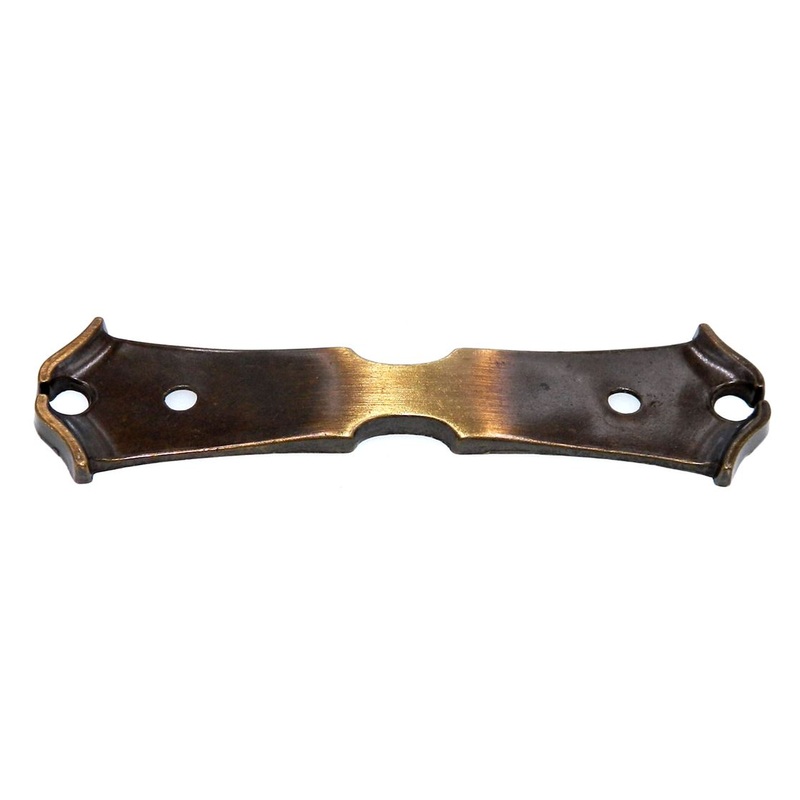 Vintage National Lock Antique English 3 Ctr. Cabinet Pull Backplate 6471-4A