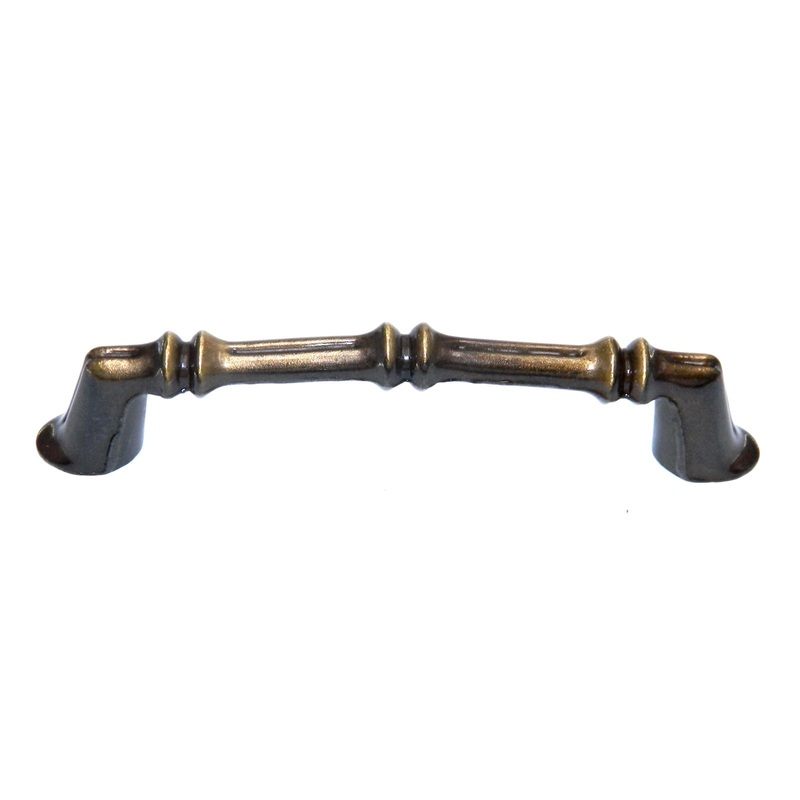 Vintage National Lock Antique English 3 Ctr. Cabinet Pull Handle 6340-4A