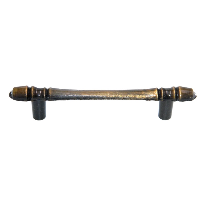 Vintage National Lock Antique English 3 Ctr. Cabinet Pull Handle 6450-4A