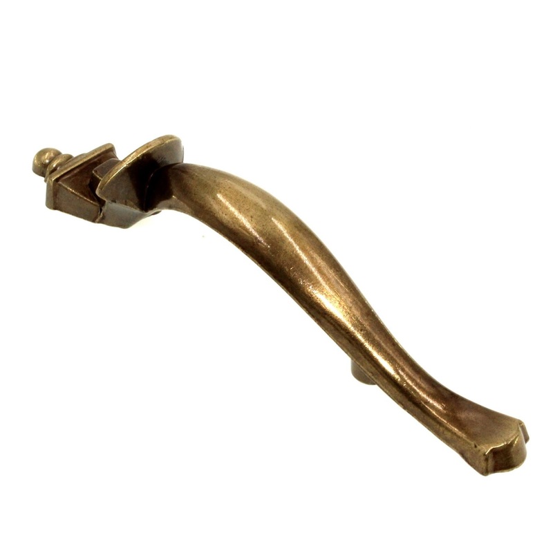 Vintage National Lock Antique English 3 Ctr. Cabinet Pull Handle 6475-4A