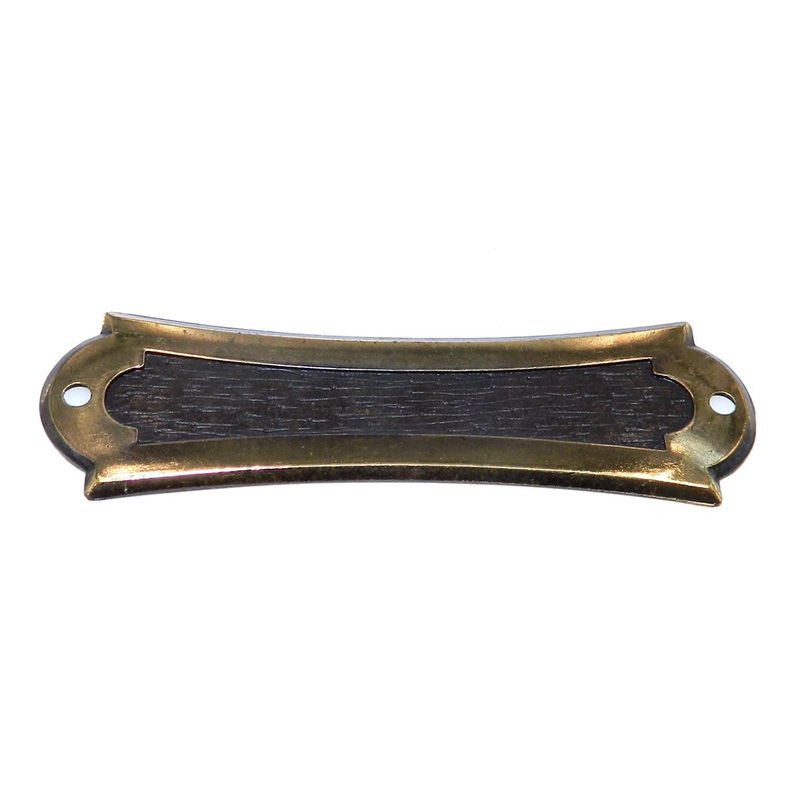 Vintage National Lock Antique English 4 1/2 Ctr. Cabinet Pull Backplate 6338-4A