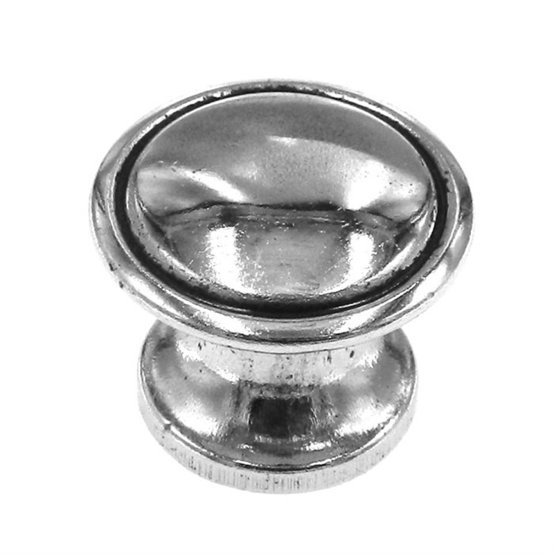 Vintage National Lock Aristocrat Chrome With Black Lines 1 Cabinet Knob N61-241