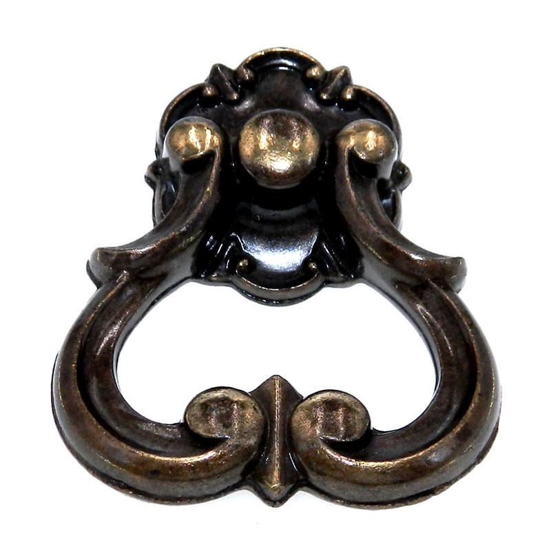Vintage National Lock Brass 2 1/2 Ring Pull Furniture Knob 3523-4A 63-3523
