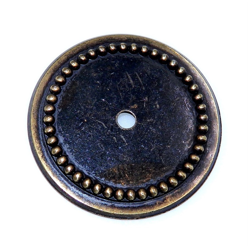 Vintage National Lock Company Antique English 2 Cabinet Knob Backplate 6351-4A