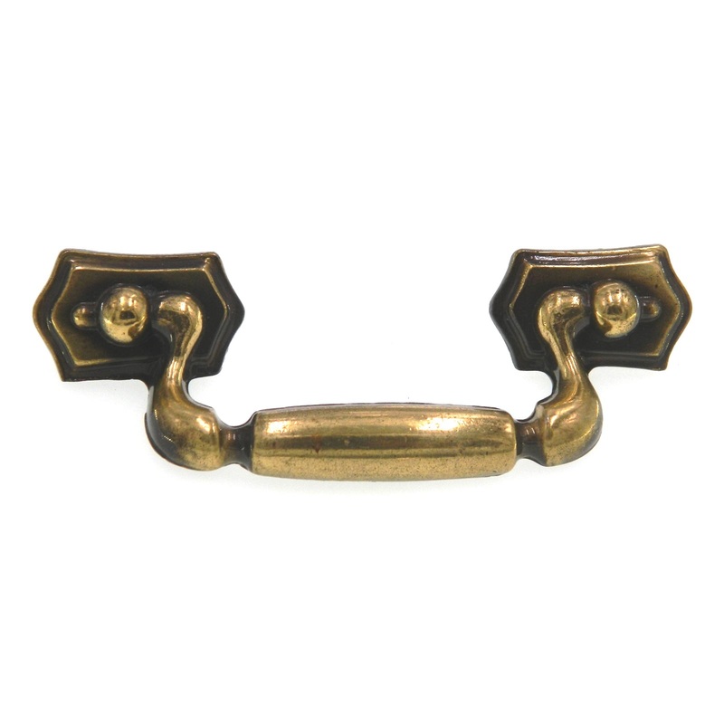 Vintage National Lock Company Antique English 3 Ctr. Drawer Pull Handle 6277-4A