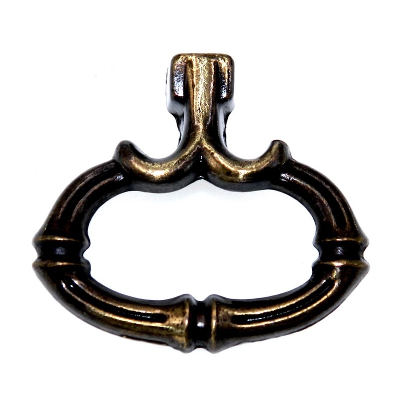 Vintage National Lock Company Brass 2 1/8 Fixed Ring Pull Furniture Knob 625-4A