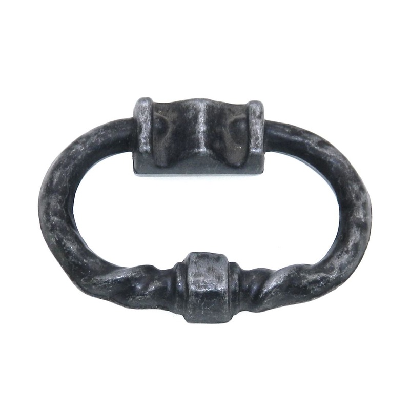 Vintage National Lock Company Old Iron 2 3/4 Ring Pull Furniture Knob 6368-2A