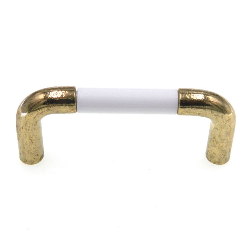 Amerock Allison Polished Brass, White 3 Ctr. Cabinet Wire Pull Handle 952WHT