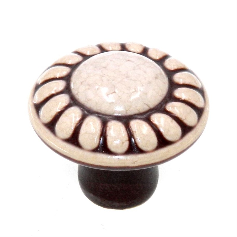 Amerock Ceramics Distressed Cream 1 3/8 Rope Cabinet Knob BP1321-DW