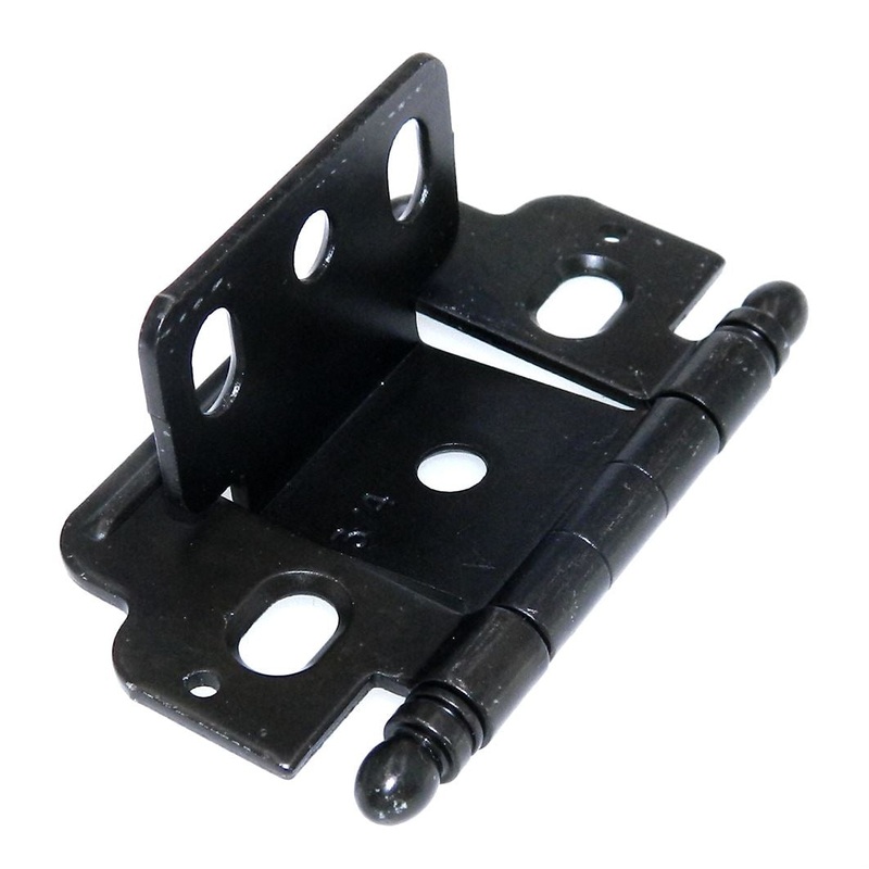 Amerock Dull Black Full Inset Wrap Hinge Ball Tip 3/4 Door PK3180TB-RWB