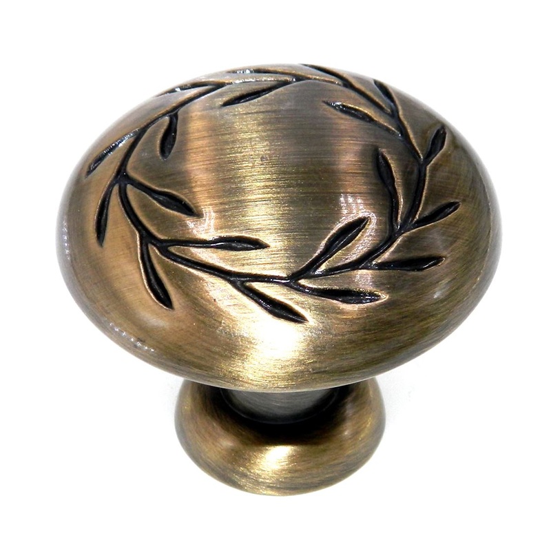 Amerock Inspirations Elegant Brass 1 3/4 Leaf Cabinet Knob BP1581-2-EB