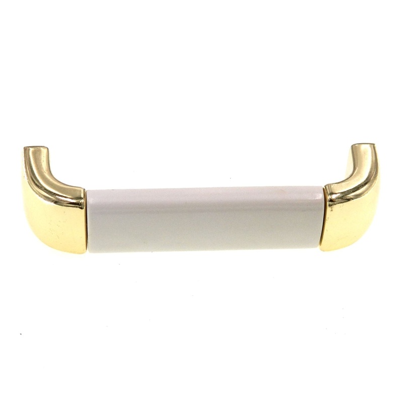 Amerock Metals Solid Brass, White 3 3/4 (96mm) Ctr. Cabinet Handle BP5525-WH3